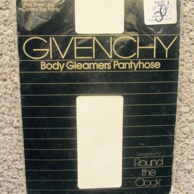 Vtg Givenchy Body Gleamer Pantyhose Ultra Sheer Control Top Lemon Mousse Sz TRIM