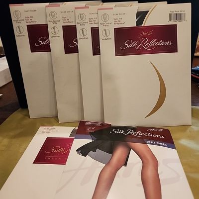 Hanes Silk Reflections Set of 6 SILKY Sheer Size AB ASST. COLORS