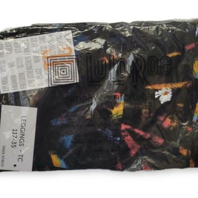 Lularoe Rainbow Tie Dye TC Leggings Bright Colors on Black UNICORN HTF New!