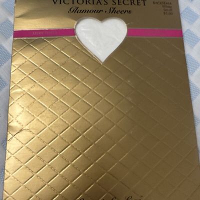 Victoria Secret Glamour Sheer to Waist Pantyhose Sz Small White New  Sexy