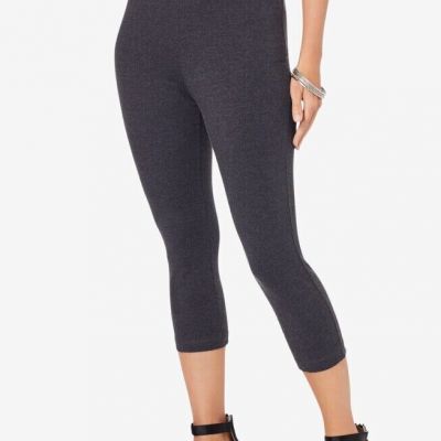 ROAMANS Charcoal Gray Stretch Knit Capri Leggings Women's Plus Size 14/16 M New!