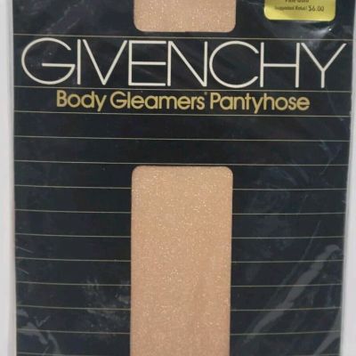 Vintage Givenchy Body Gleamers Pantyhose Ultra Sheer Control Top Pale Gold Sz A