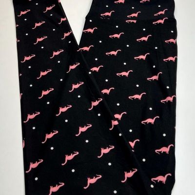 NEW LuLaRoe TC Leggings BLACK PINK WHITE Polka Dot DINOSAUR Bones Museum ANIMAL