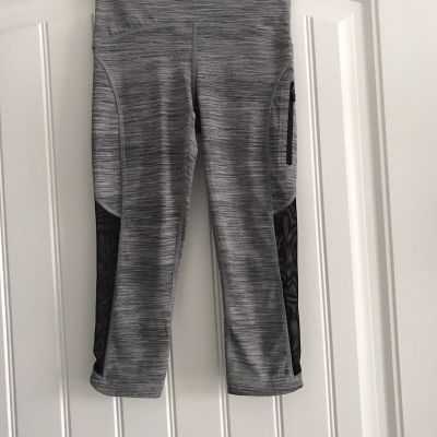 LULULEMON NYLON POLYESTER LYCRA LEGGINGS STRETCHY CROP ZIP POCKET PANTS SZ 2