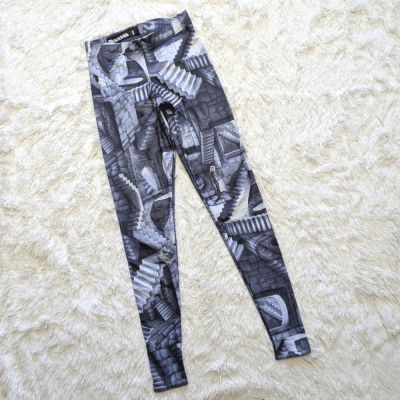 Blackmilk Labyrinth Within You Leggings Grey Staircases David Bowie  Greyscale