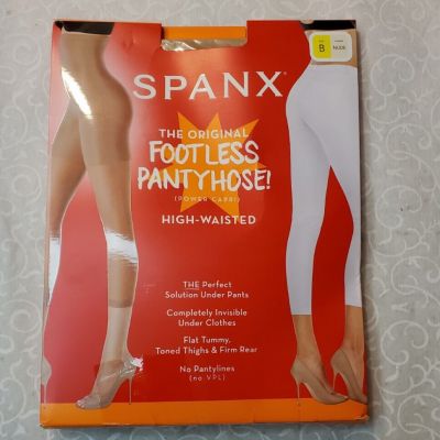 Spanx The Original Footless Pantyhose Power Capri Size B Nude NEW in Box