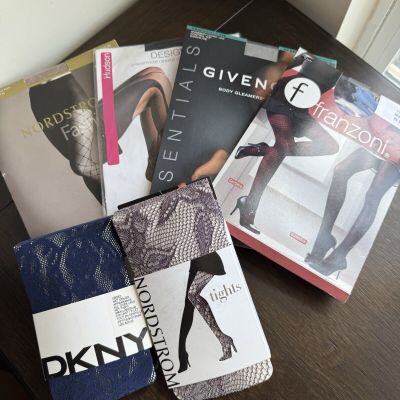 Assorted Panty Hose Givenchy Nordstrom DKNY Franzoni Hudson New In Package Sz SM