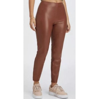 Fabletics Vegan Leather Leggings With Side Zipper Mahogany Size 2X NWT Plus Size