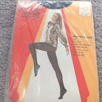 Vintage Gold Key Queen Size Opaque Panty Hose Navy