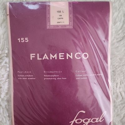 New FOGAL Flamenco Capri Wide Mesh Seamless Fishnet Tights Pantyhose sz L