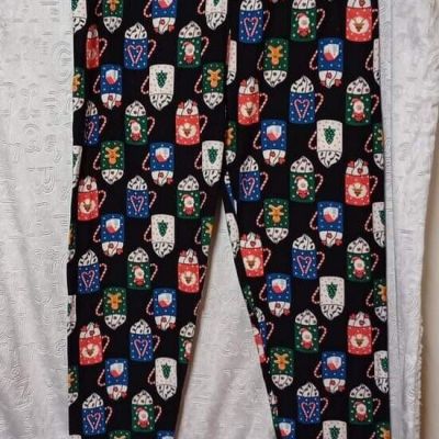 Womens Christmas  leggings Extra plus fits 3x-5x