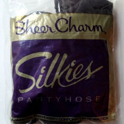 NWOT 1 Pair Vintage Silkies Sheer Charm Pantyhose Medium Off-Black 1994 USA