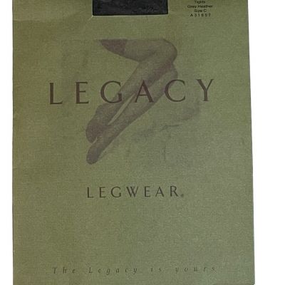 Legacy Legwear Microfiber Control Top Tights Grey Heather Size C New