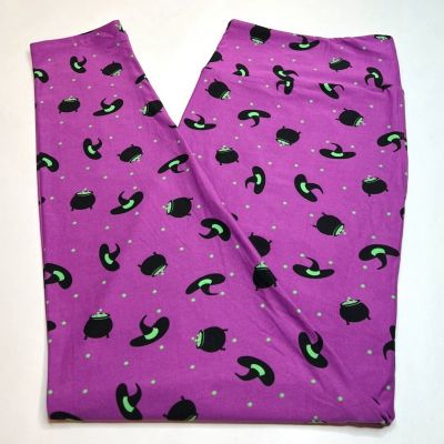 NEW LuLaRoe TC2 Legging WITCH Halloween FRIGHT NIGHT Hat CAULDRON Brew Spell DOT