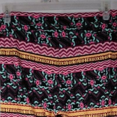 New LuLaRoe Tall & Curvy Leggings Black With Bright Colorful Western Designs