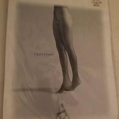 Aire Hosiery Open Crotch Pantyhose Size 3 Beige 5'.5