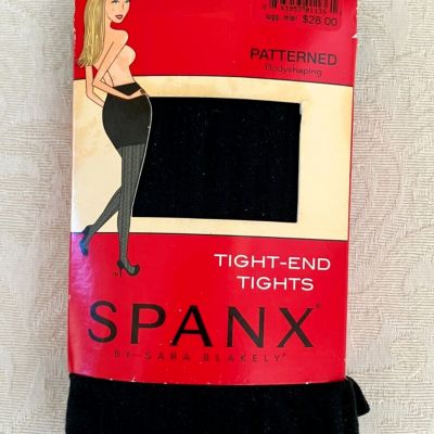 SPANX Bodyshaping Tight-End Tights Womens Size E 195-265 lbs Black Patterned NEW