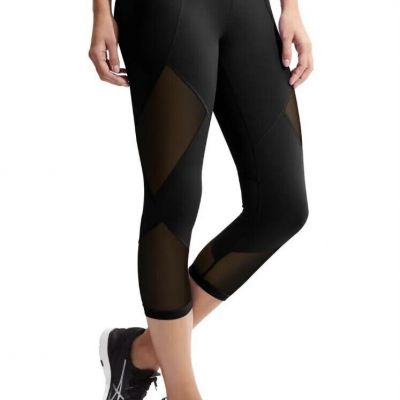 Athleta Sonar Mesh Capri Leggings Pants Size Womens S Color Black Fitness Yoga