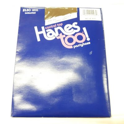 Control Top Hanes Too Pantyhose Vintage Sandal Foot Barely There Size E-F