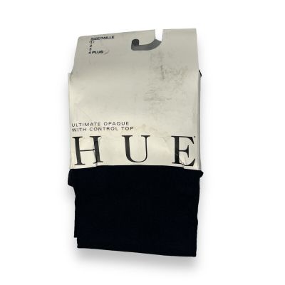 HUE Ultimate Opaque Control Top Tights Womens Size 1 U3271 ~ 1 Pair Navy