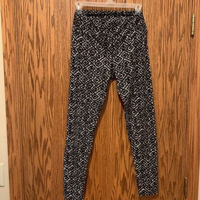 LulaRoe Black White Gray Leggings, One Size - Preowned