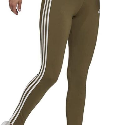 adidas Essentials 3-Stripes Leggings Plus Size Women's Size 3X Olive Green NWT