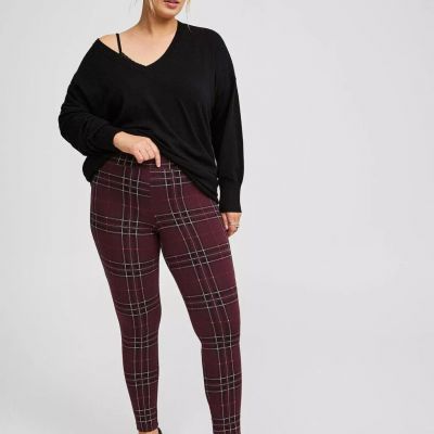 Torrid Full Length Signature Waist Premium Legging in Study Plaid Puce Size 2X