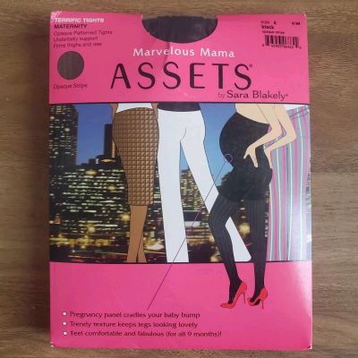 Spanx Marvelous Mama Terrific Tights Size 4 Black Stripe Support Maternity