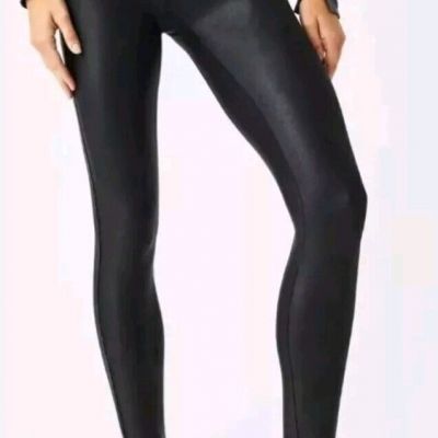 Spanx Black Faux Leather Leggings Women's Size XL