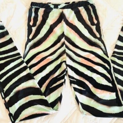 Roberto Cavalli Luxury Print Zebra Leggings Sz L made in Italy Retail $489