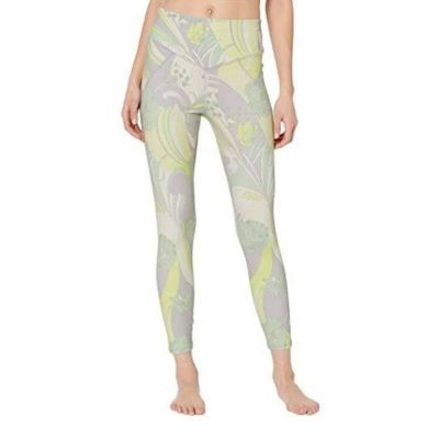 Free People Movement Leggings Size M Bright Lime Combo Wave Crush Stretch