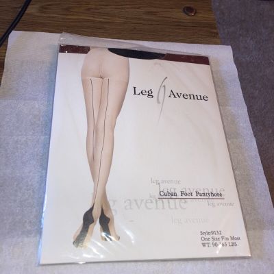 Leg Avenue Cuban Foot Pantyhose 9132 BLACK  One Size fits Most 90-165 lbs NEW