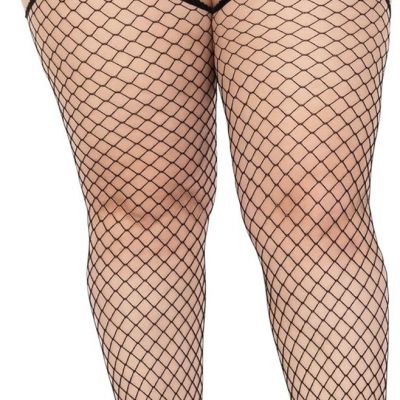 Leg Avenue Womens Fishnet Stockings with Attached Garter Belt