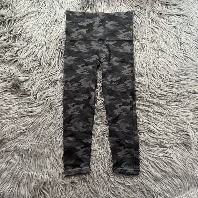 Spanx Look At Me Now Leggings XL Black Gray Camo High Rise Stretch Women