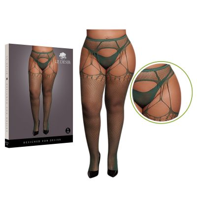 Plus Size Shredded Suspender Pantyhose Stockings Stretchy Fishnet Sexy Tights