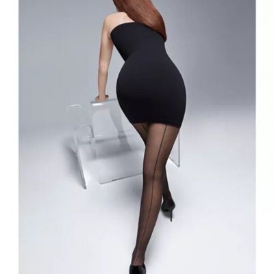 WOLFORD 18563 INDIVIDUAL 10 BACK SEAM TIGHTS BLACK SIZE SMALL NWT