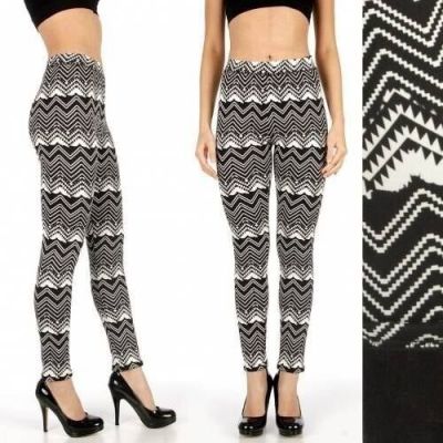 Women's Soft Stretch Mid-Rise Fashion Leggings Long Winter Women's Leggings M/L