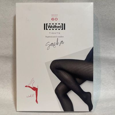 Wolford Sasha Tights - Navy Opal - 60 Denier - Extra Small Small Medium Large