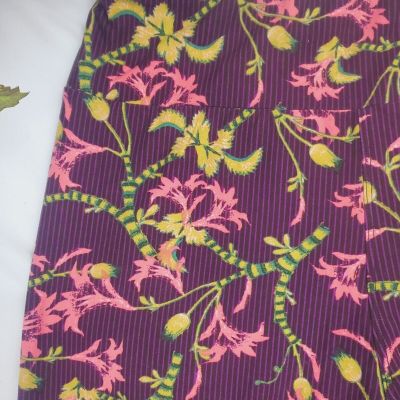 LuLaRoe Leggings TC Tall & Curvy Butter Soft Floral Pinstripe Womens Plus Size