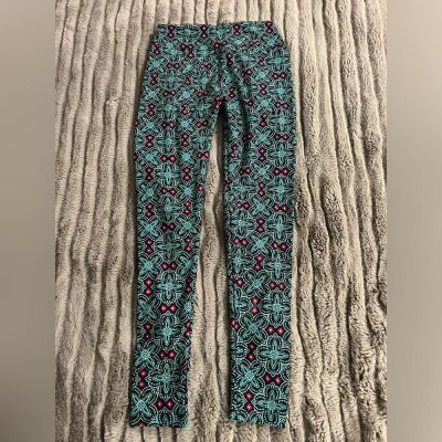 NWOT LuLaRoe One Size OS Leggings Black Teal Pink Floral Medallions Soft