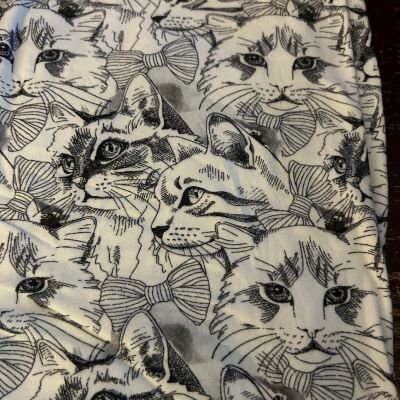 Unbranded Black/White Cats Leggings Extra Plus (TC)