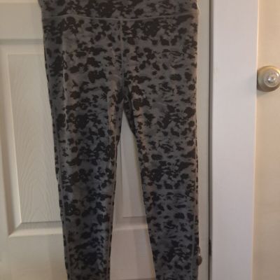 Plus Size Mono B Workout Leggings Yoga Silver Print Pants Size 3XL