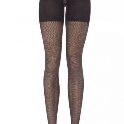 SPANX Patterned Pucker-Up Tight-End Bodyshaping Tights Size D Black NWT Workwear