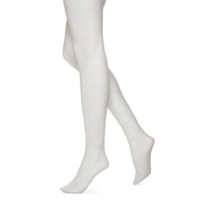 HUE Zig Zag Texture Tights with Control Top 13646 Chrome S/M New