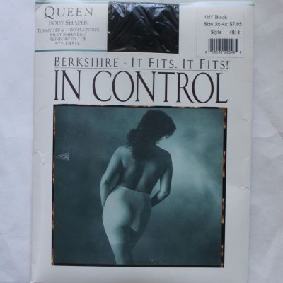 Vtg Berkshire In Control Queen Body Shaper Silky Sheer 3-4x Off Black NOS