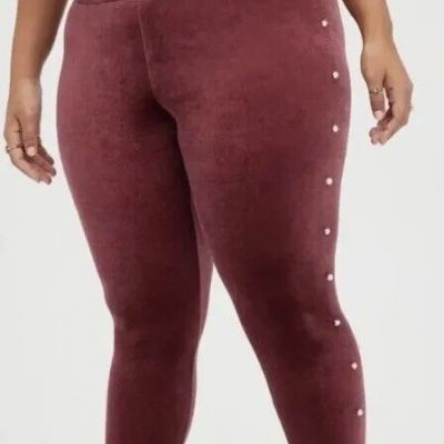 Torrid 4 4X Velvet Leggings Pearl Sides Full Length Plus Sz 26 NWT