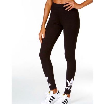 Adidas Logo Workout Black Yoga Leggings SIZE XS