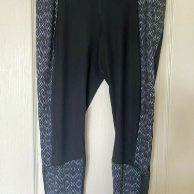 Athletic Works Women's XL Black Legging/Yoga Pant with Adjustable Waist