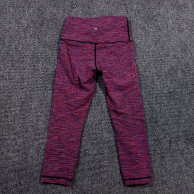 Lululemon Size 4 High Times Pant Diamond Jacquard Space Dye Blue Jeweled Magenta