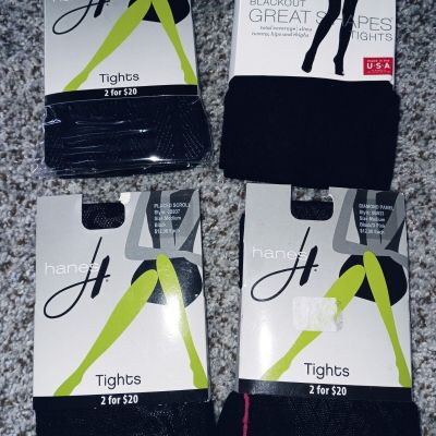 Lot Of 5 HANES/No Nonsense Tights/Power Shaper Size Medium New Different Styles